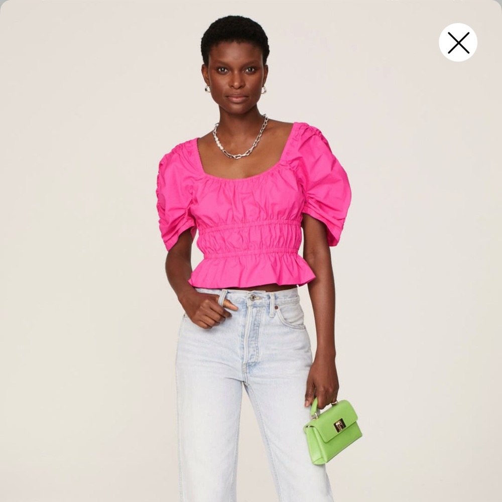 Derek Lam Pink Elastic Detail Top